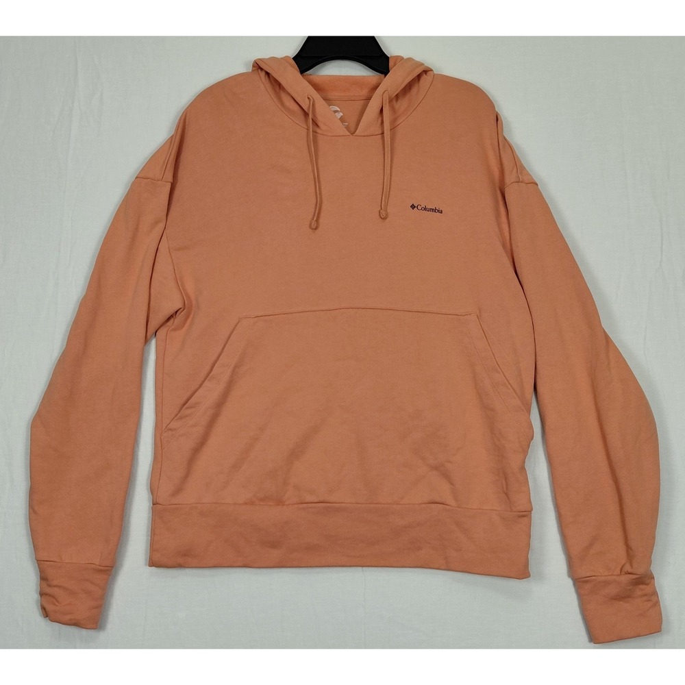 Columbia Women's Size S/P Long Sleeve Pullover Light Weight Coral Hoodie Logo - Picture 2 of 9